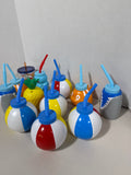 Pool Party Plastic Drinking Cups With Straws