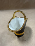 Black Matte Rose Porcelain Basket — 24k Gold