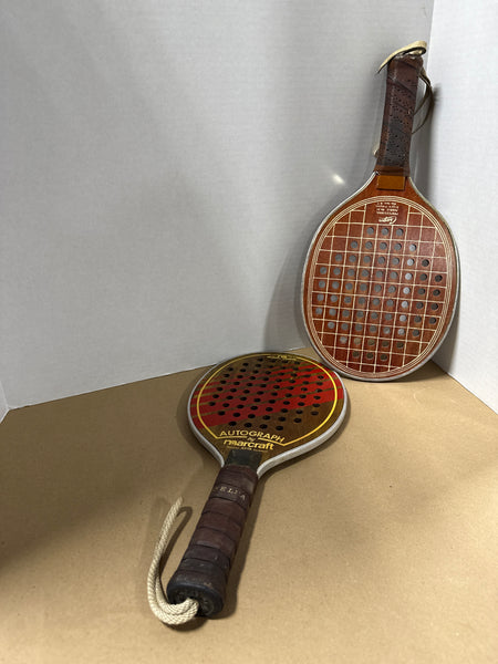 Pair Of Vintage Wooden Tennis Raquets
