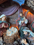 Large Lighted Resin Nativity with Box (WORKS)