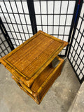 Rattan Side Table with Magazine Storage