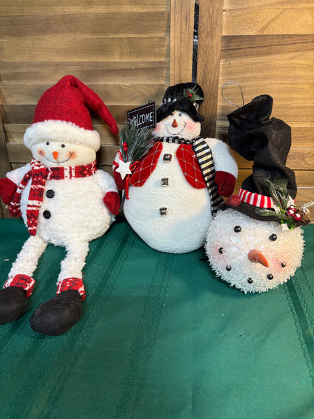 (C)Three Piece Christmas Snowman Lot