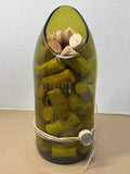 Green Glass Cork Holder