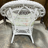 White Wicker Chair with Cushion
