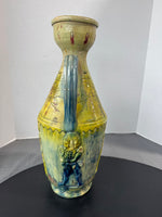 Italian Majolica Carved Vintage Pottery Jug and Vase AS IS (READ DESCRIPTION CAREFULLY)