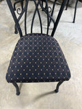 Glass Top Dining Set: Round Table with Metal Base/Tinted Glass and (4) Metal Chairs