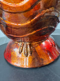 Pier 1 Imports Red & Gold Foil Large Ceramic Owl
