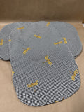 Black And White Gingham And Dragonfly Oval Placemats — Set Of 4