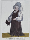 The Pillar of the Church ; A Satirical Caricature “Macaroni Print”