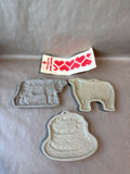 Hartstone And Brown Bag Cookie Molds - 3 Pieces