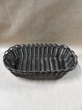 Dark Brown Plastic Woven Bread Basket