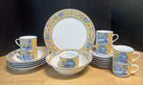19-Piece American Atelier 5076 English Toile Blue China Set