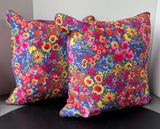 Pair of Cynthia Rowley Bright Colorful Floral Throw Pillows