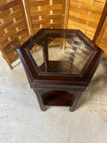 Hexagon Side Table with Glass