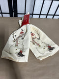 Mary Lake-Thompson Ltd. Snowman Two Flour Sack Kitchen Towels, Tags Still On