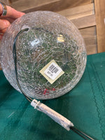 Snowman Face Crackle Glass Globe w/Sting of Lights