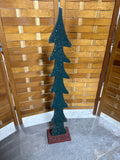 Tall Painted Wooden Christmas Tree