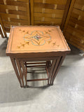 Petite Vintage Nesting Tables with Glass