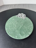 Small Arthur Court Style Green Marble Cheese Board with Fruit Motif