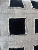 Pair of Ryan Studio Linen & Black Checkered Throw Pillows