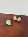 Vintage Carved Stone Jade and Rose Quartz Fruit Collection