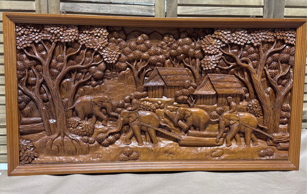 Carved Asian Panel