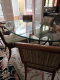 Oval Glass Top Dining Table with (6) Chairs by Councill ***HEAVY ITEM***READ DESCRIPTION CAREFULLY***