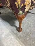 Purple Floral Wing Back Chair