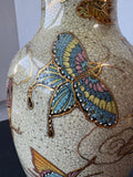 Satsuma Style Crackled Butterfly Vase
