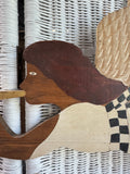 Signed 1989 Nancy Thomas Trumpet Angel Wooden Wall Hanging AS IS (READ DESCRIPTION CAREFULLY)