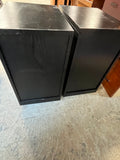 Black Particle Board Cabinets, with 3 Drawers including file drawer, (2)