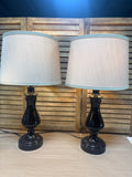 Pair of Lightweight Brown Metal Lamps