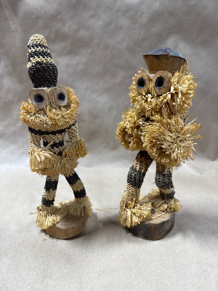 (C) Pair Of African Pende Mingangi Congo raffi Wood Figurines