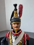 11 Regiment de Cuirassiers Van Gerdinge Sitzendorf Porcelain French Soldier with Wooden Base & Box