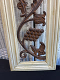 Grapevine Rustic Iron Farmhouse Style Cream Framed Art