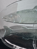 Goran & Warff for Kosta Boda Iridescent Vintage Fish Art Glass Platter