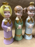 Set Of 4 Hand Painted Choir Figurine Candle Holders