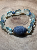 Blue & Clear Beaded Bracelet - Stretchy