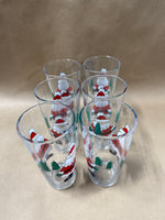Set Of 6 Santa Clause Drinking Glasses