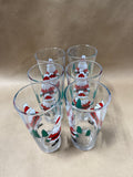 Set Of 6 Santa Clause Drinking Glasses