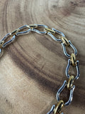 Gold & Silver Tone Horseshoe Link Statement Necklace