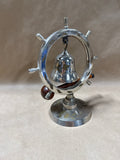 Silver And Brass Desk Top Bell With Wooden Mallet