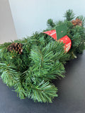 Sealed 9FT Faux Fir Garland with Pinecones