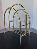 Lightweight Brass Vintage Divided Magazine Rack