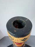 Bohemian Hand Painted XL Vintage Wooden Candle Holder (A)