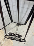 Fleur de Lis Bronzed Metal Scroll Folding Display Floor Easel