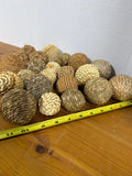 Small Straw And Twine Orbs Lot - 23 Orbs