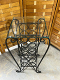 Metal Wine Rack with Glass Top