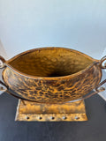 Rustic Metal Gong Style Decor and Vase