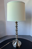 Brushed Nickel Stacked Spool Table Lamp (WORKS)
